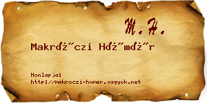 Makróczi Hümér névjegykártya